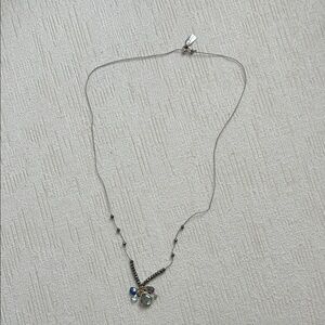 Elegant Silver Necklace with Blue Accents